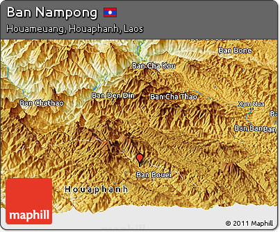 Physical Panoramic Map of Ban Nampong