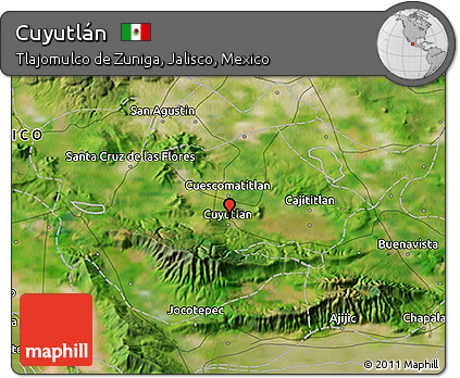Satellite 3D Map of Cuyutlán