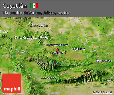 Satellite 3D Map of Cuyutlán