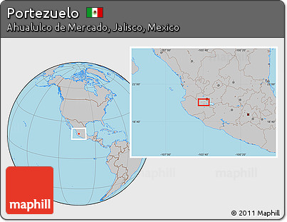 Gray Location Map of Portezuelo