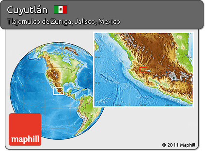 Physical Location Map of Cuyutlán