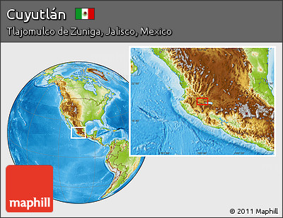 Physical Location Map of Cuyutlán