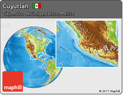 Physical Location Map of Cuyutlán