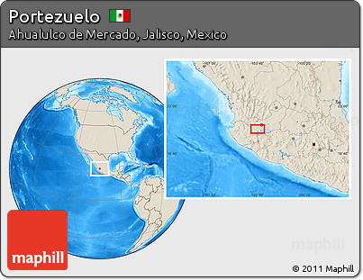 Shaded Relief Location Map of Portezuelo