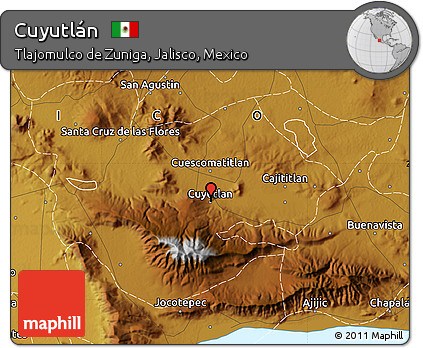 Physical Map of Cuyutlán