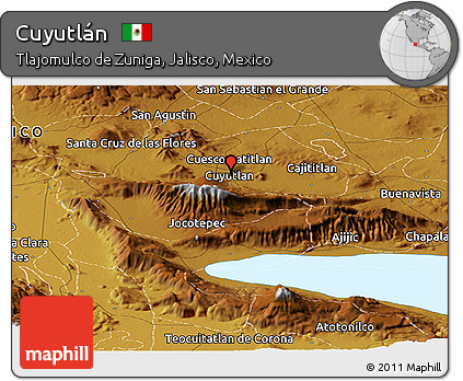 Physical Panoramic Map of Cuyutlán