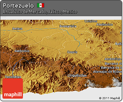 Physical Panoramic Map of Portezuelo