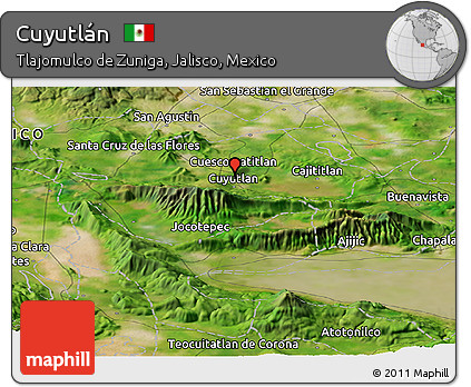Satellite Panoramic Map of Cuyutlán