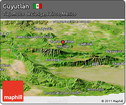 Satellite Panoramic Map of Cuyutlán