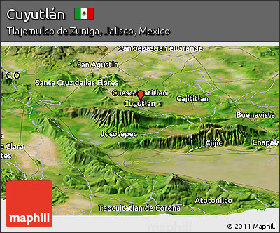 Satellite Panoramic Map of Cuyutlán