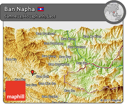 Physical 3D Map of Ban Napha
