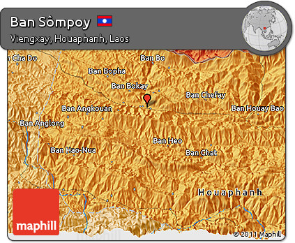 Political 3D Map of Ban Sômpoy