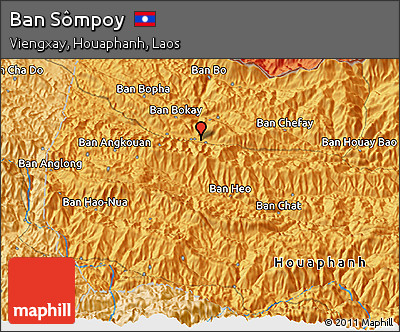 Political 3D Map of Ban Sômpoy