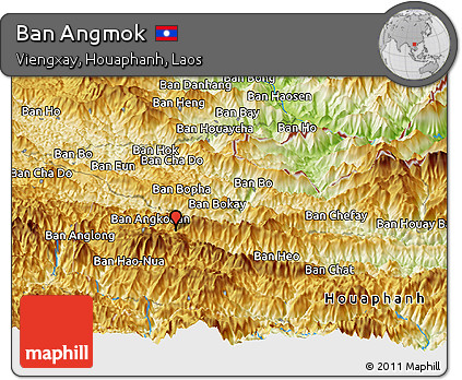 Physical Panoramic Map of Ban Angmok