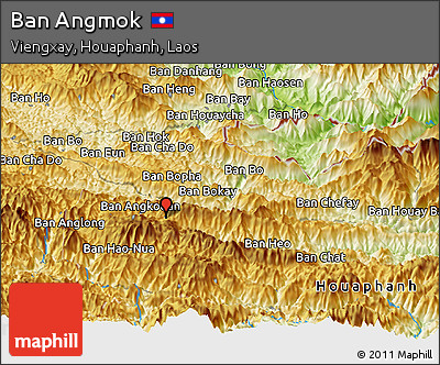 Physical Panoramic Map of Ban Angmok