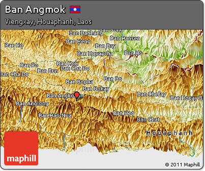 Physical Panoramic Map of Ban Angmok