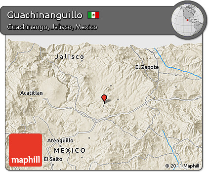 Shaded Relief 3D Map of Guachinanguillo