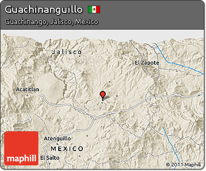 Shaded Relief 3D Map of Guachinanguillo