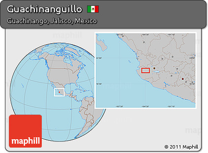 Gray Location Map of Guachinanguillo