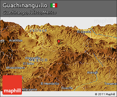 Physical Panoramic Map of Guachinanguillo