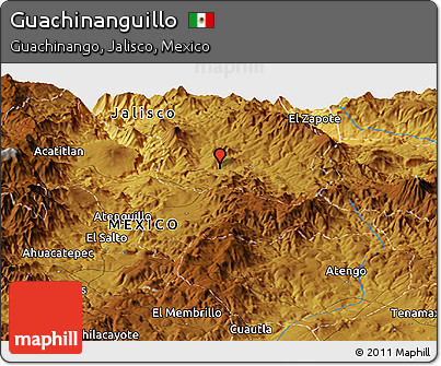 Physical Panoramic Map of Guachinanguillo
