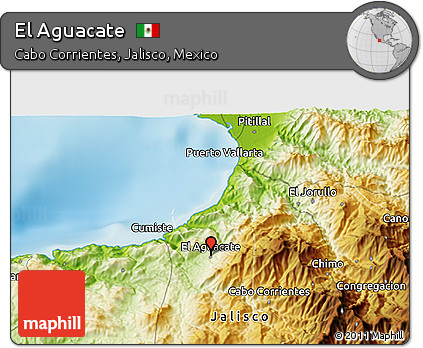Physical 3D Map of El Aguacate