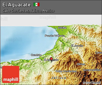 Physical 3D Map of El Aguacate
