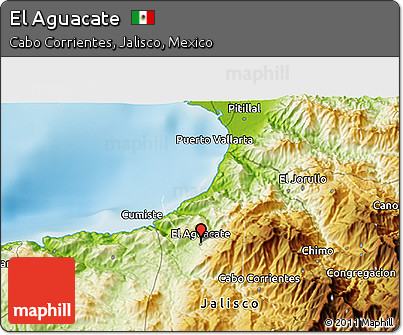 Physical 3D Map of El Aguacate