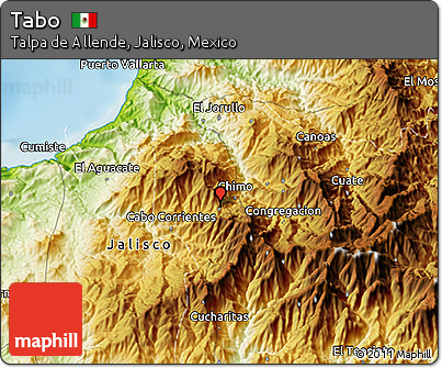 Physical 3D Map of Tabo