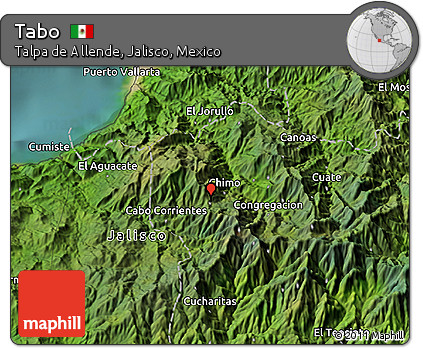 Satellite 3D Map of Tabo