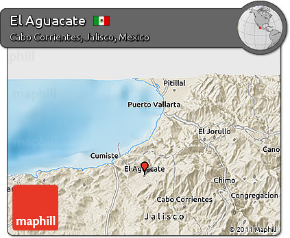 Shaded Relief 3D Map of El Aguacate