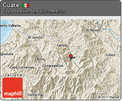 Shaded Relief 3D Map of Cuate