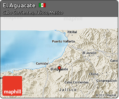 Shaded Relief 3D Map of El Aguacate