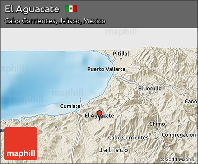 Shaded Relief 3D Map of El Aguacate