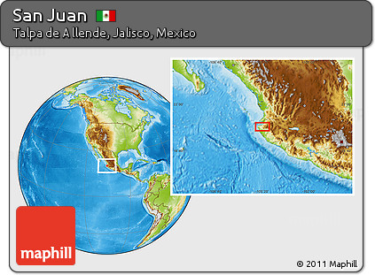 Physical Location Map of San Juan