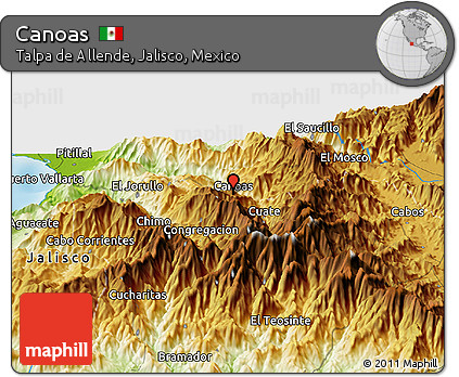 Physical Panoramic Map of Canoas