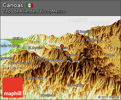 Physical Panoramic Map of Canoas