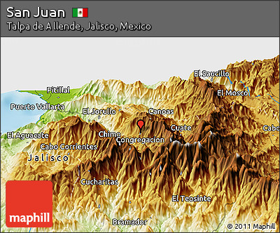 Physical Panoramic Map of San Juan