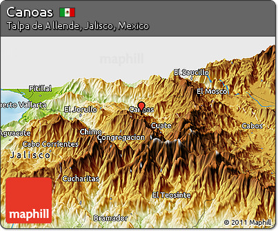 Physical Panoramic Map of Canoas