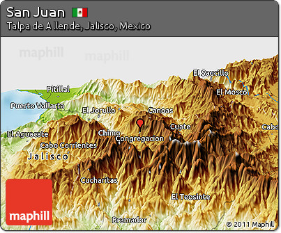 Physical Panoramic Map of San Juan