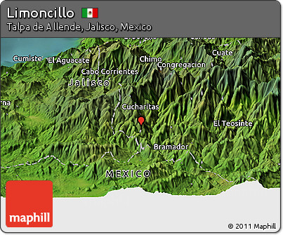 Satellite Panoramic Map of Limoncillo