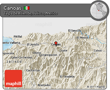 Shaded Relief Panoramic Map of Canoas