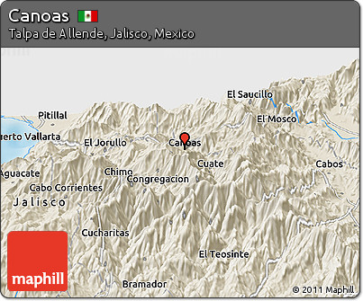 Shaded Relief Panoramic Map of Canoas