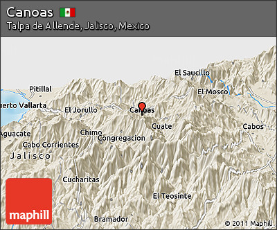 Shaded Relief Panoramic Map of Canoas