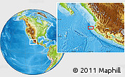Physical Location Map of the area around 20° 22' 55" N, 106° 10' 30" W