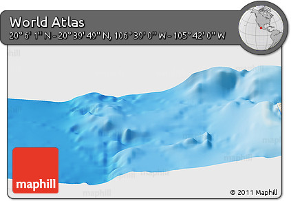 Shaded Relief Panoramic Map of the Area around 20° 22' 55" N, 106° 10' 30" W