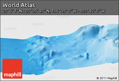 Shaded Relief Panoramic Map of the Area around 20° 22' 55" N, 106° 10' 30" W