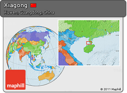 Political Location Map of Xiagong