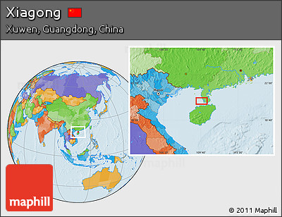 Political Location Map of Xiagong
