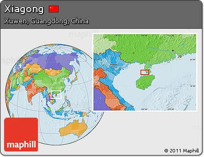 Political Location Map of Xiagong